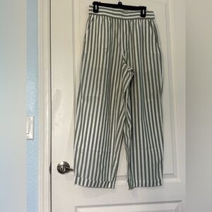 Madewell Striped Chinos in Green and White